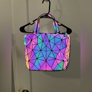 Holographic, reflective handbag and wallet